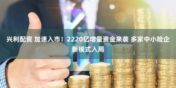 兴利配资 加速入市！2220亿增量资金来袭 多家中小险企新模式入局